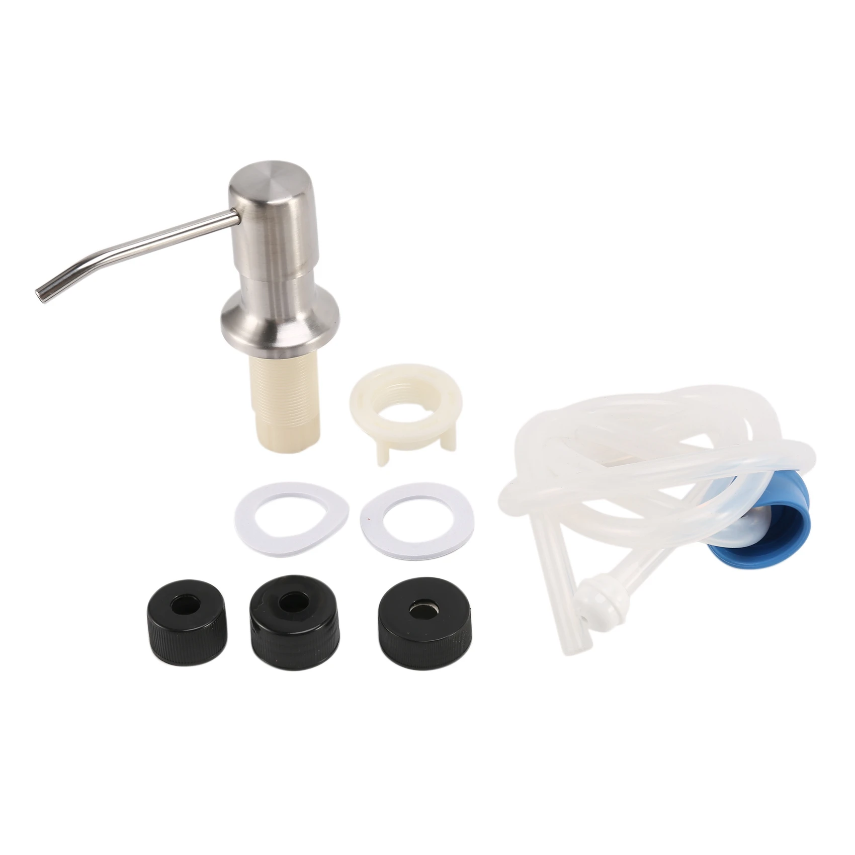 

Soap Dispenser for Kitchen Sink Built in Countertop Soap Dispenser Pump Head with 46 inch Extension Tube Kit (Silver)