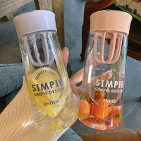 simple leisure time glass cup student water drink bottle with tea septum students water tumbler for school outdoor drinking mug