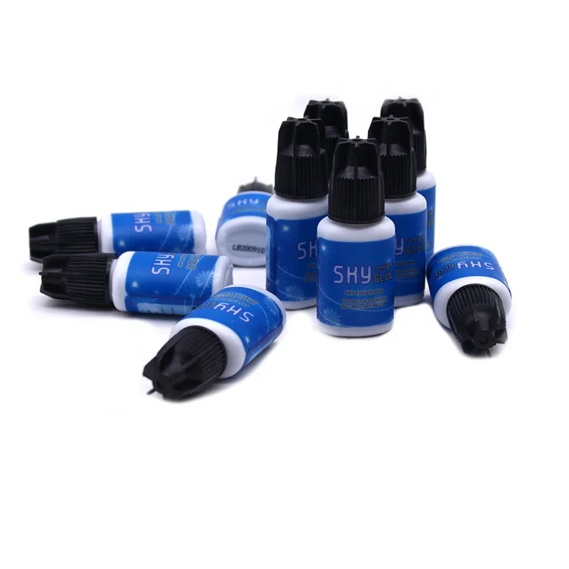 10Bottles Korea Sky S+ Glue For Eyelash Extension 15ml Black Glue Fast Strong 6-7 Weeks Low Smell Lash Glue Makeup Tools