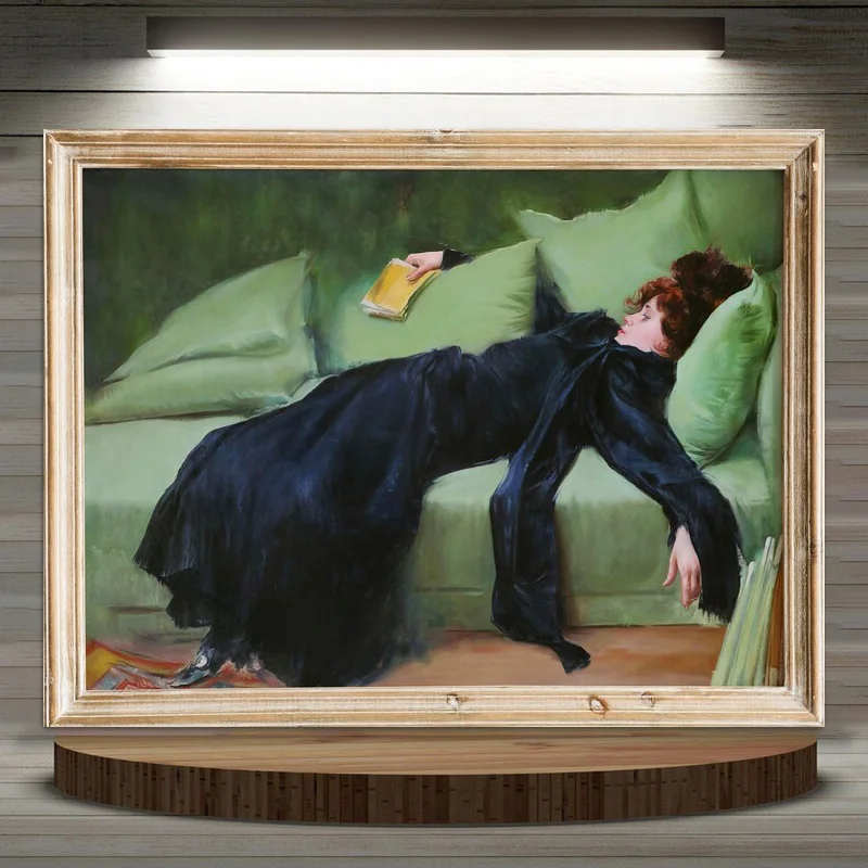 

Decadent Young Woman After The Dance Ramon Casas Painting Reproduction Poster Canvas Art Print Vintage Home Wall Decor Cuadros
