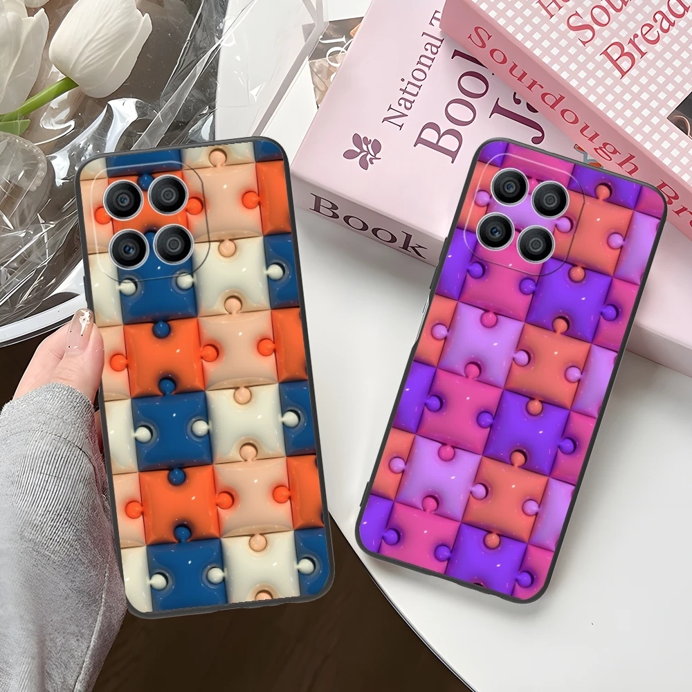 Модный красивый чехол для мобильного телефона Puzzle Huawei Honor 90 80 70 60 50 30 20 10 9 8 7 Pro S SE Lite