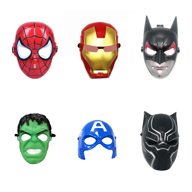 

Marvels The Avengers Mask No Function Hulk Iron Man Spiderman Masks Figures Toy Cosplay Halloween Props Children Birthday Gifts