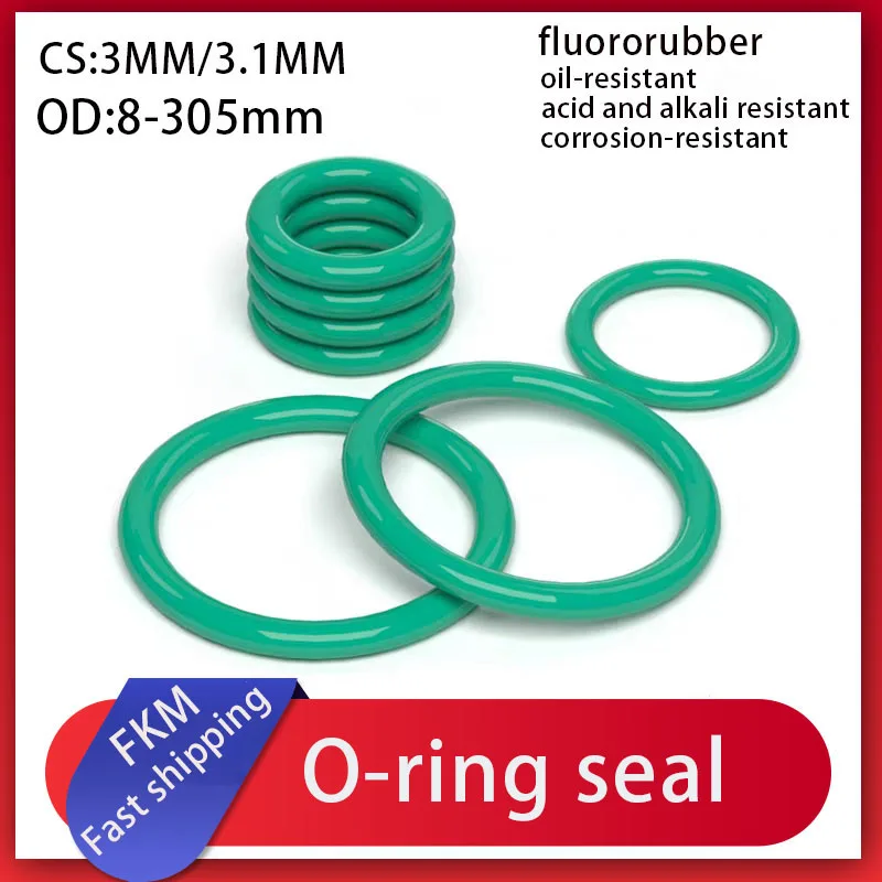 

Зелёное уплотнительное кольцо FKM 3/3.1 мм