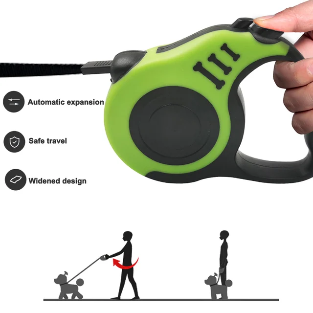 Dog Leash 3m 5m Durable Leash Automatic Retractable Nylon Cat Lead Extension Puppy Walking Running Lead Roulette For Dogs 4