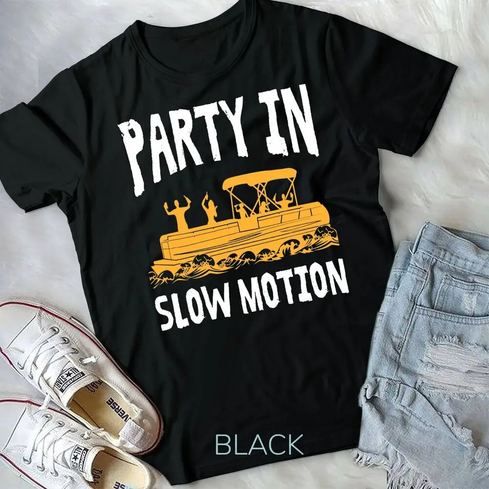 Вечерние In Slow Motion - Pontoon Boat Captain Captoon футболка унисекс Высокое качество 100% хлопок