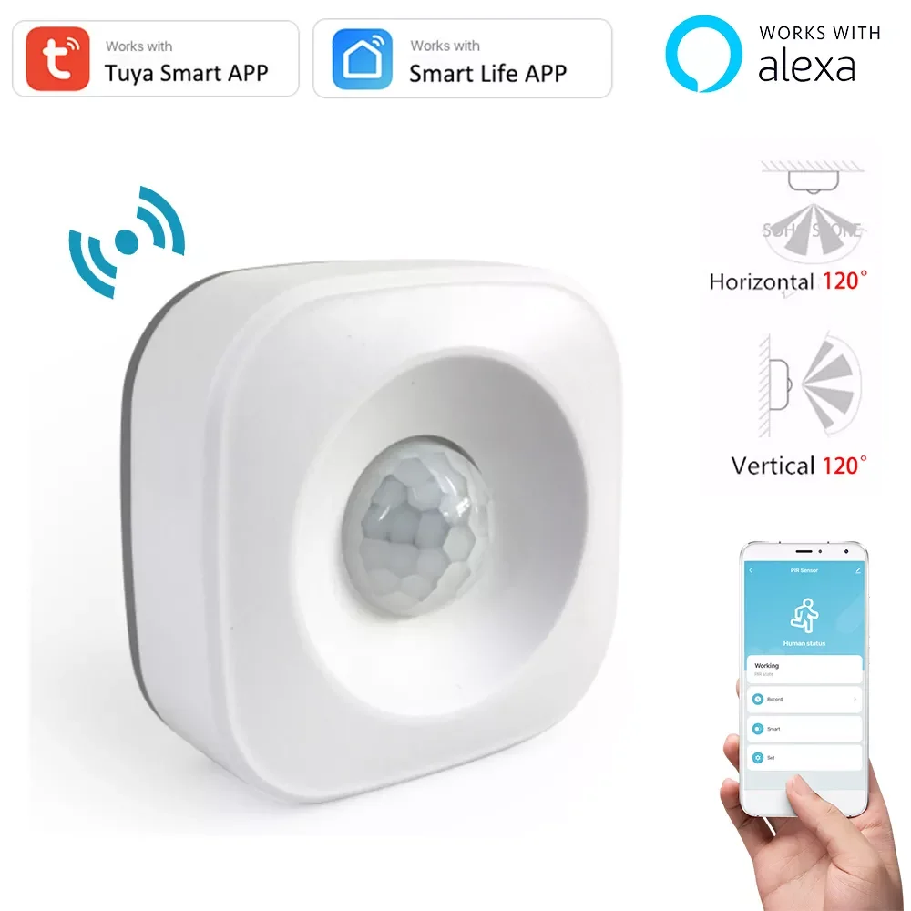 

NEW2023 Tuya WIFI PIR Motion Sensor Detector Movement Sensor Smart Life APP Wireless Home Automation System Work with Alexa Scen