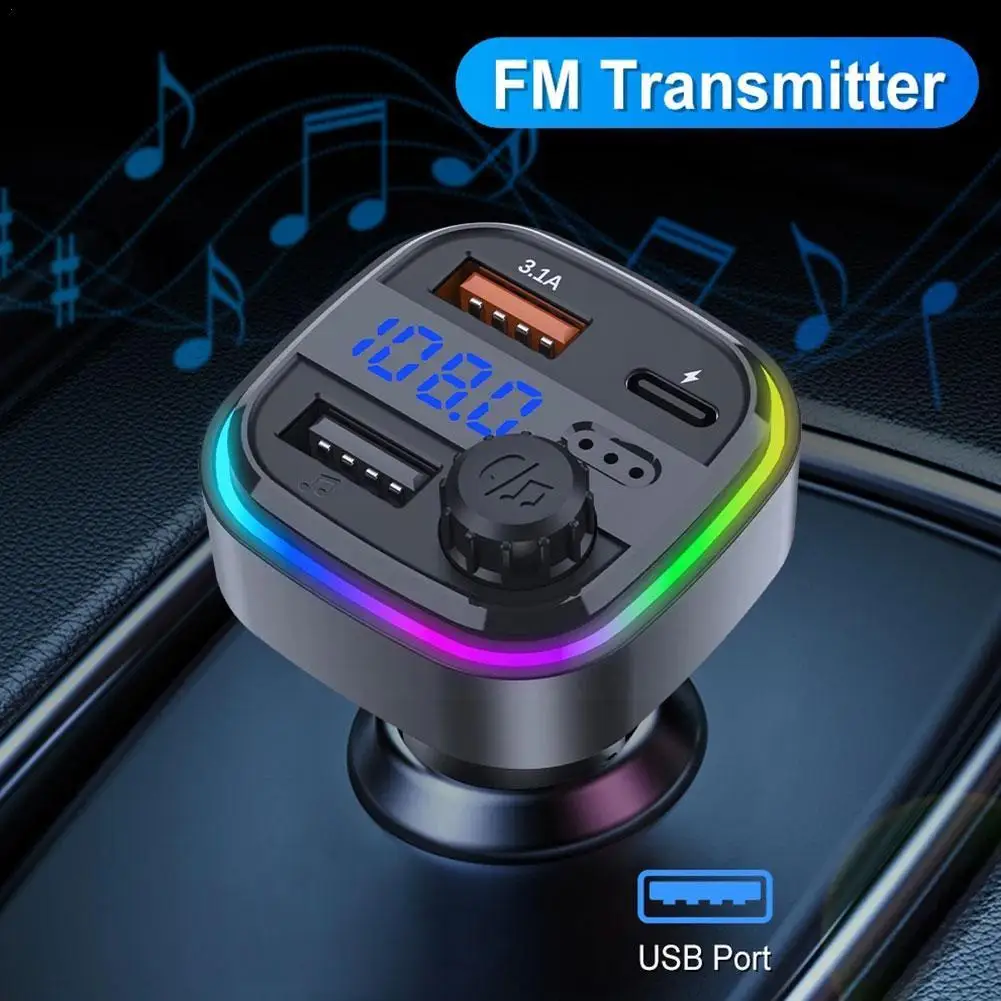 

Автомобильный FM-передатчик Bluetooth 5,0, беспроводное автомобильное зарядное устройство с двумя режимами громкой связи, MP3, USB, быстрые аксессуары, комплект аудиоресивера Pl P3M1