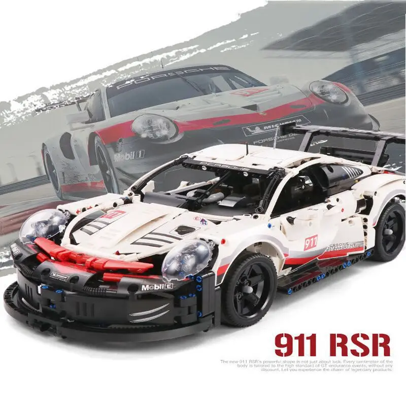 

911 RSR гоночный автомобиль, формула, строительные блоки, DIY город, скоростные игрушки для детей, подарки на день рождения, модель 42096