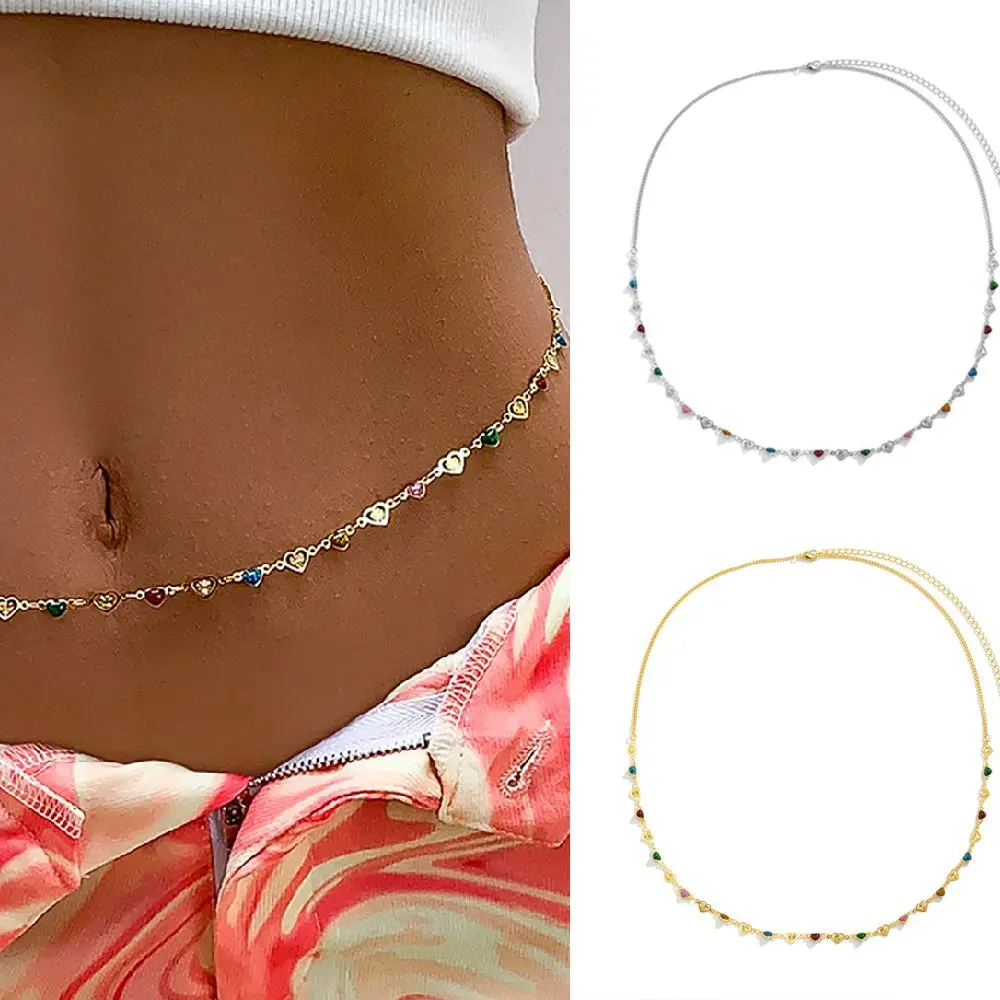 

Женская пляжная летняя бижутерия, ажурная цепочка на талию в виде любовного сердца для девушек и женщин, минималистичное сердце