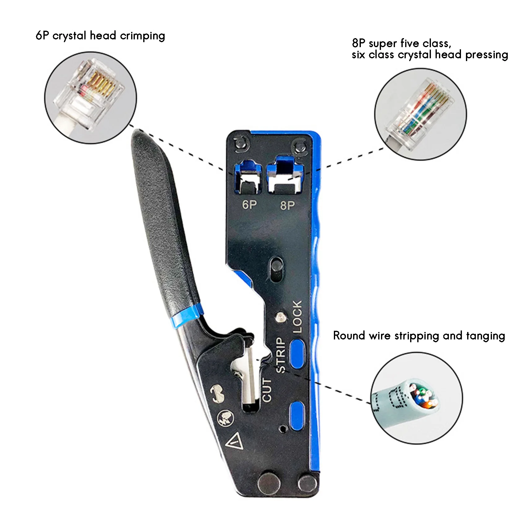 RJ45 RJ11 Network Crimper Cable Stripping Plier wire Stripper for Cat5 Cat6 Cat5E Connector Ethernet Cutter | Компьютеры и офис