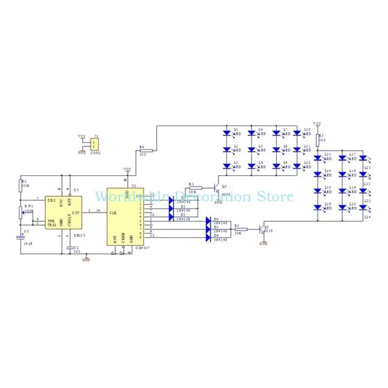 Фото Q39B LED NE555 CD4017 IC Светодиодные наборы электронных светиль №5