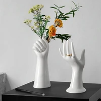 creative hand shaped ceramic vase abstract flowers vase living room arrangement table dried flowers ornaments home decoration