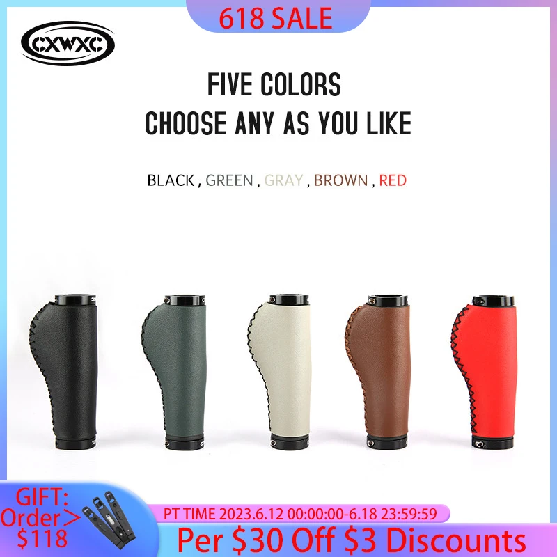 

CXWXC 1 пара велосипедных ручек MTB дорожный велосипед Анти-занос удар абсорбция запираемое волокно кожа Велоспорт эргономичные ручки