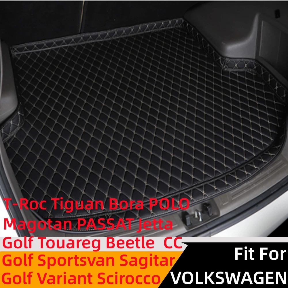 

Sinjayer Car Trunk Mat Tail Boot Pad Fit For Volkswagen VW CC Bora Magotan POLO T-Roc Scirocco GOLF PASSAT Tiguan Jetta Touareg