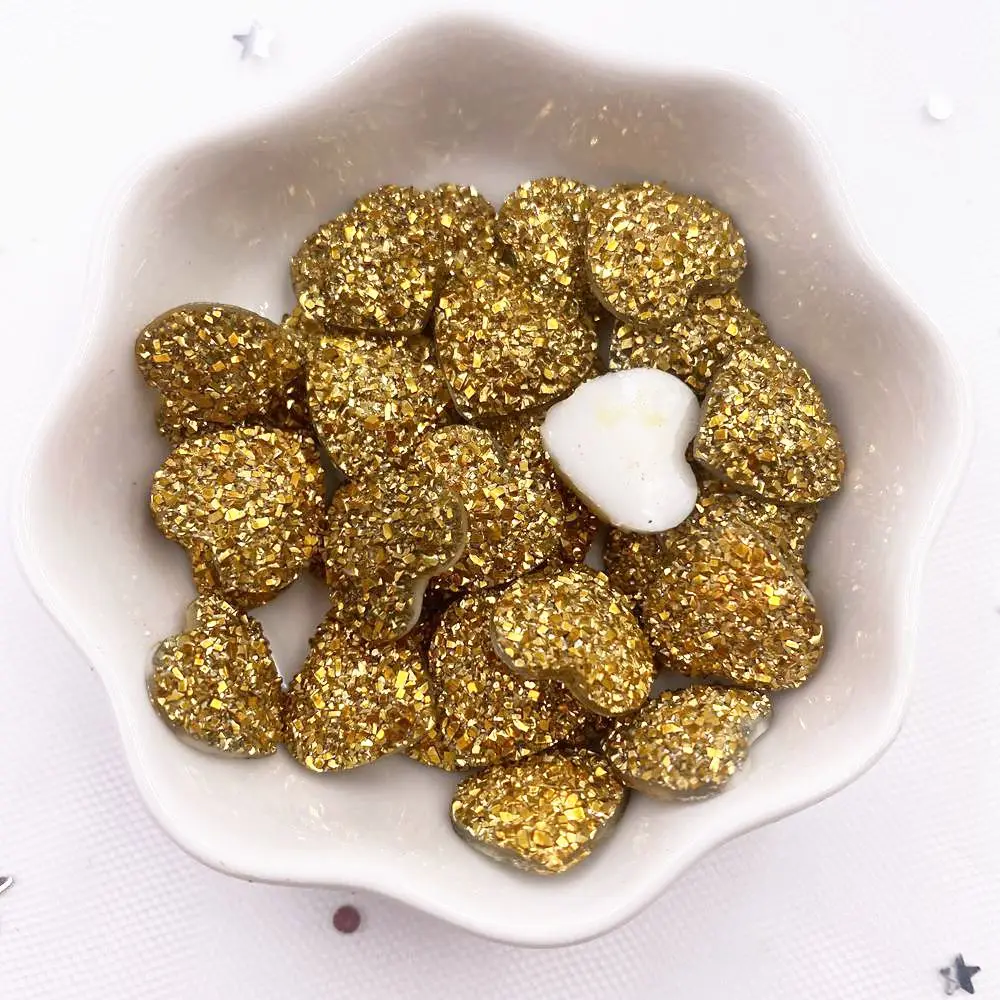 AB Resin 10 мм 12 14 Bling Sweet Golden Heart Flatback узоры из страз DIY свадебная фотография |