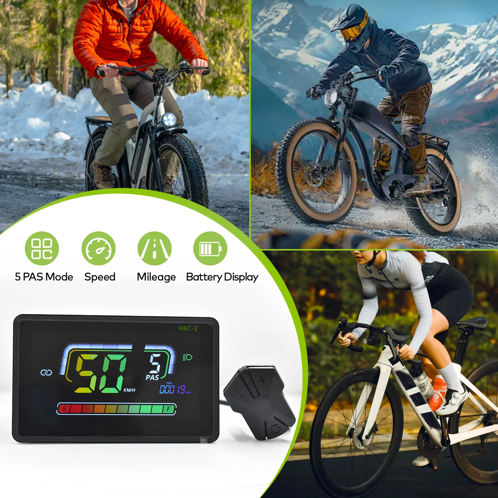 H6C-2Bluetooth ЖК-дисплей для велоспорта, дисплей для электронного велосипеда, одометр Fatbike, водонепроницаемый горный велосипед, водонепроницаемые проводные аксессуары для велосипеда (art.: 3920ccf06603d) - 3920ccf06603d