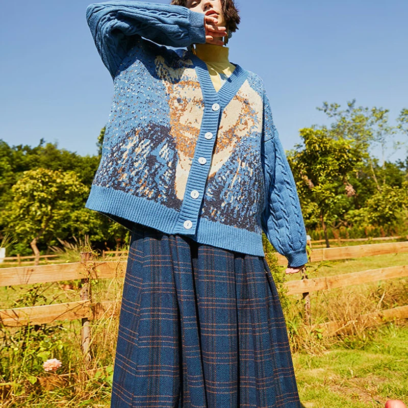 

Женский винтажный свитер с длинным рукавом, с подсолнухом