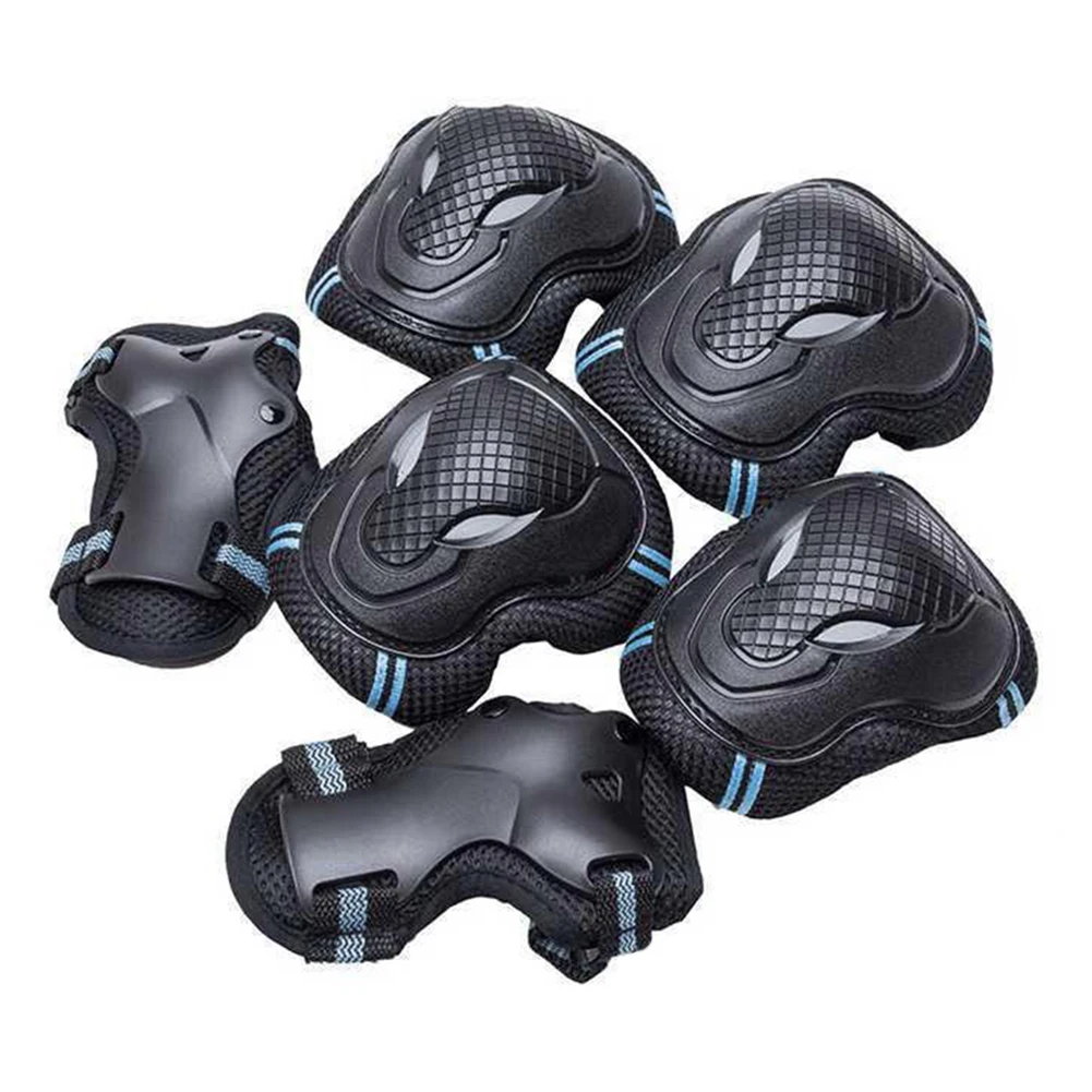 

6Pcs/Set Teens & Adult Knee Pads Elbow Pads Wrist Guards Protective Gear Set for Roller Skating, Skateboarding, Cycling Sports