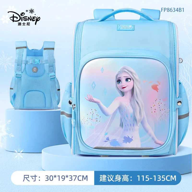 Disney Genuine Large-capacity Waterproof Backpack 1-6 Level To Reduce The Burden Student Schoolbag Princess Aisha New Product