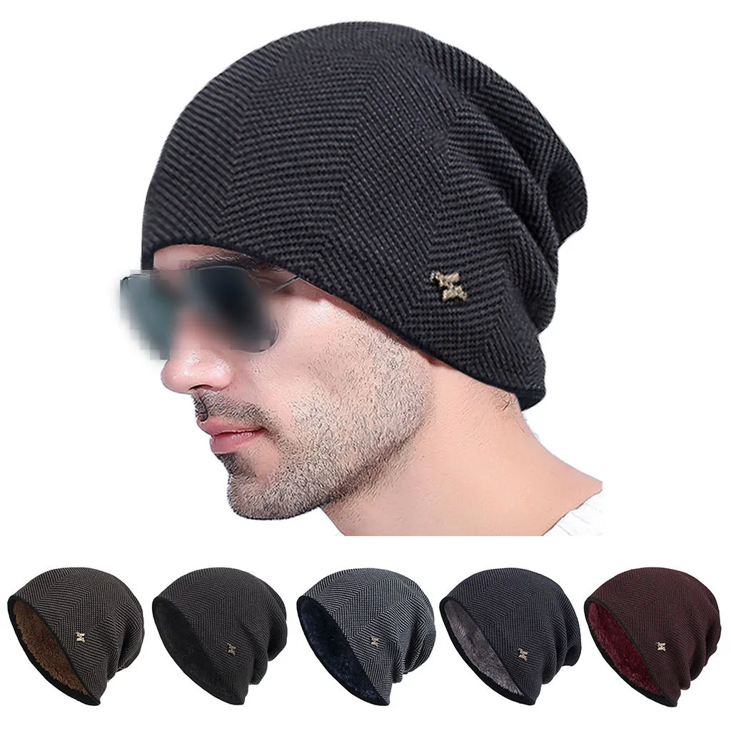 

Unisex Winter Warm Adult Knitted Hat Trendy Warm Oversized Chunky Baggy Stretchy Slouchy Skully Hat Cotton Wool Casual Beanies