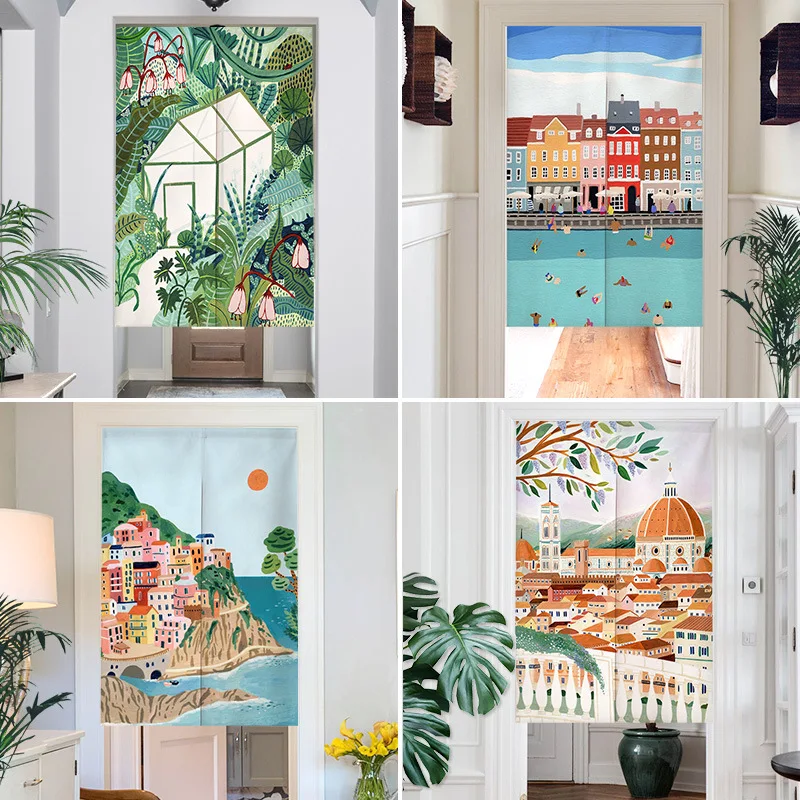 Скандинавские Ins ручная роспись дверная занавеска перегородка для спальни