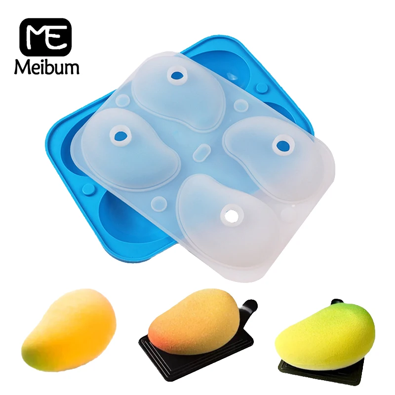 

Meibum 3D манго силиконовая форма для торта Подарочная воронка 4 полости мыло формы для свечей мусс десерт выпечки инструменты кухня формы для в...