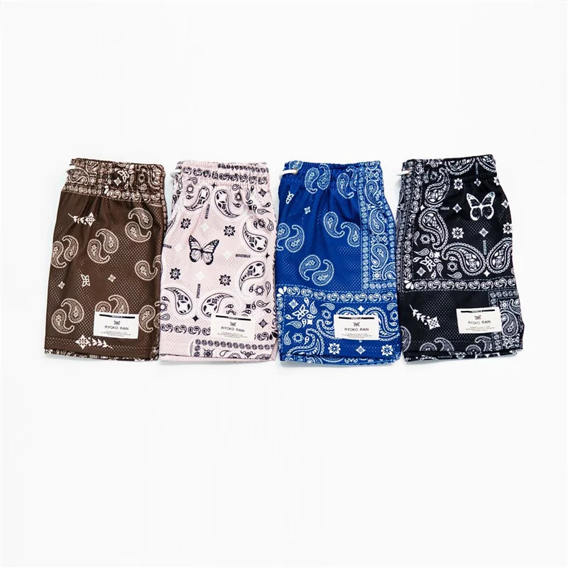 

2023 New Rain Mes Sorts Mens Trend Paisley Print Sorts ym Baskeall Sorts Men Workout Runnin Sort Pants Men Sorts