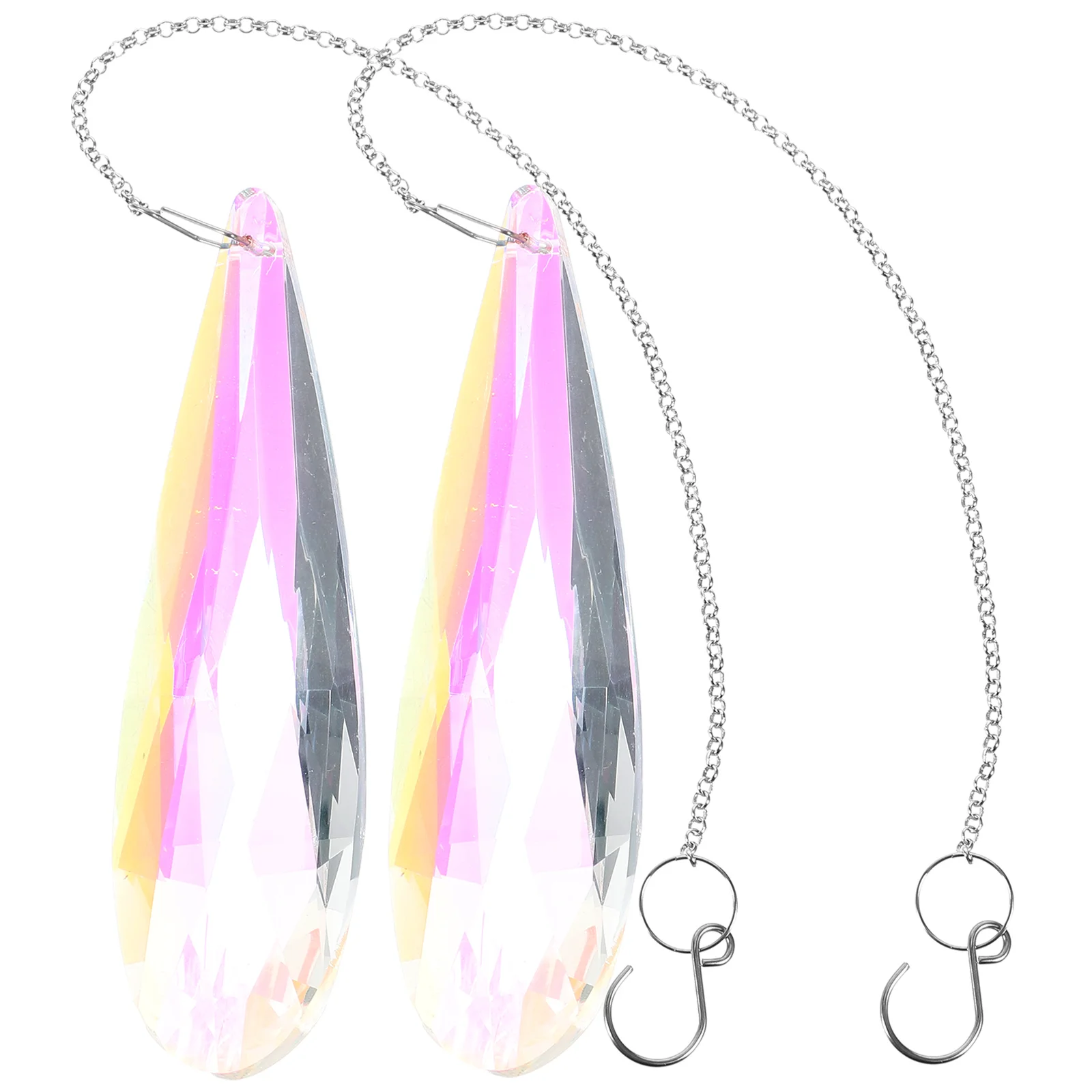 

2pcs Sun Catchers Crystal Hanging Crystals Suncatcher Wind Chime Pendant Suncatchers with Hook