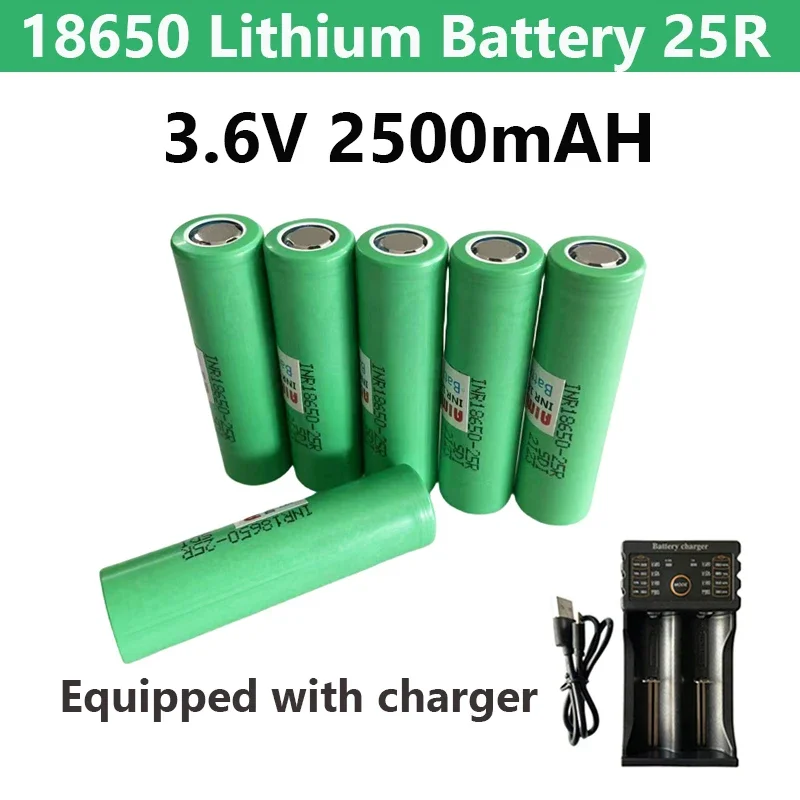 Фото Аккумуляторная батарея 3.6V 2500mAh INR18650 25R 20A литиевая батарея для шуруповерта и фонарика №1