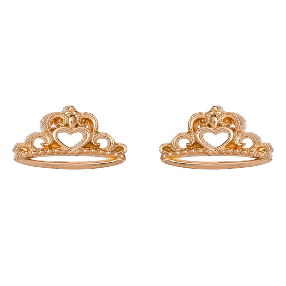 

Sterling Silver 14KT Gold Plated Crown Earrings