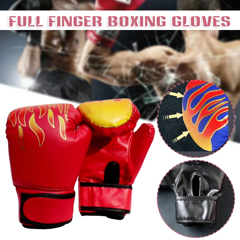 

Children Boxing Gloves Professional Breathable PU Leather Flame Gloves Boxing Training Glove Sports Supplies