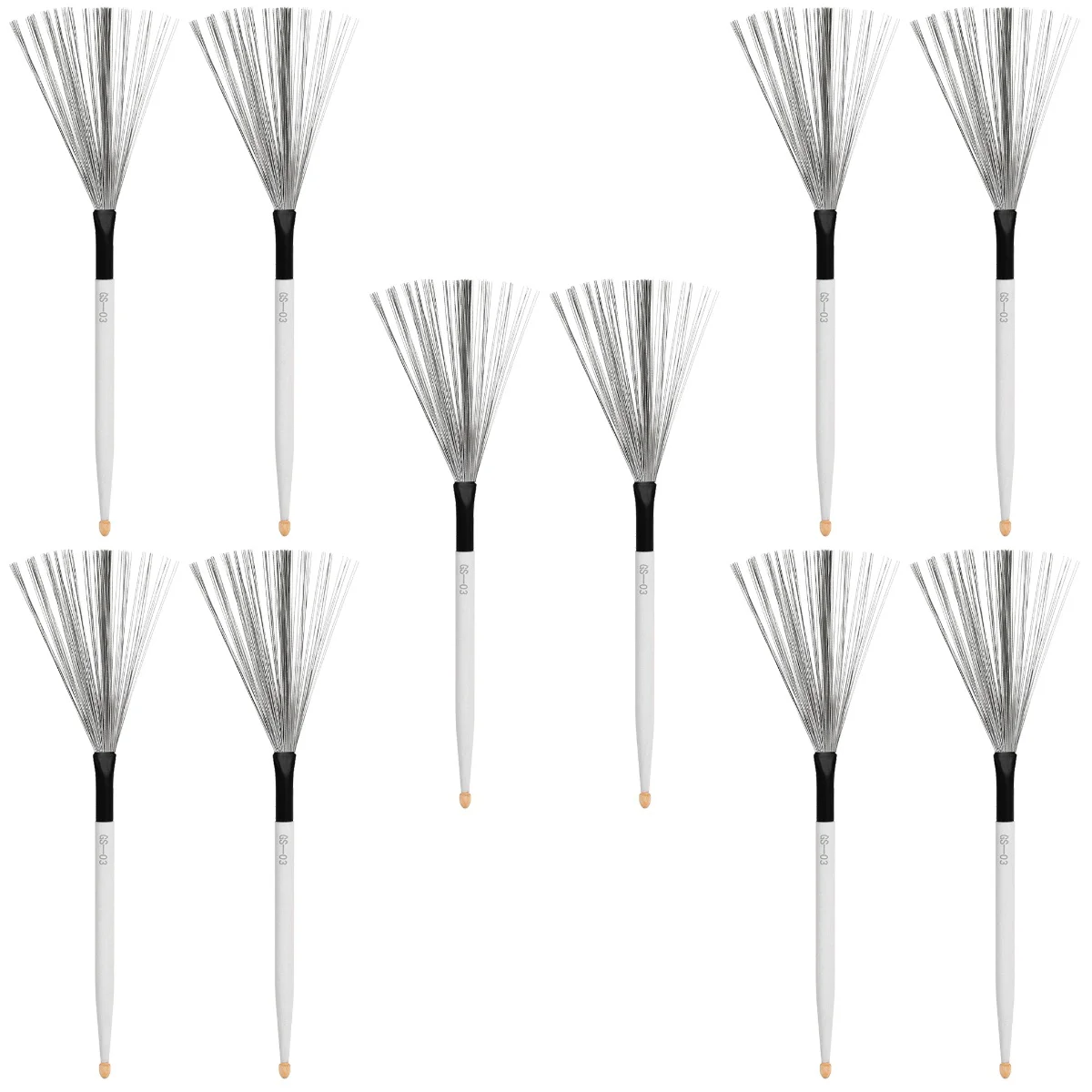 5 Pairs  Jazz Drum Carbon Steel Wire Brushes Jazz Drum Brush Percussion Instrument Accessories