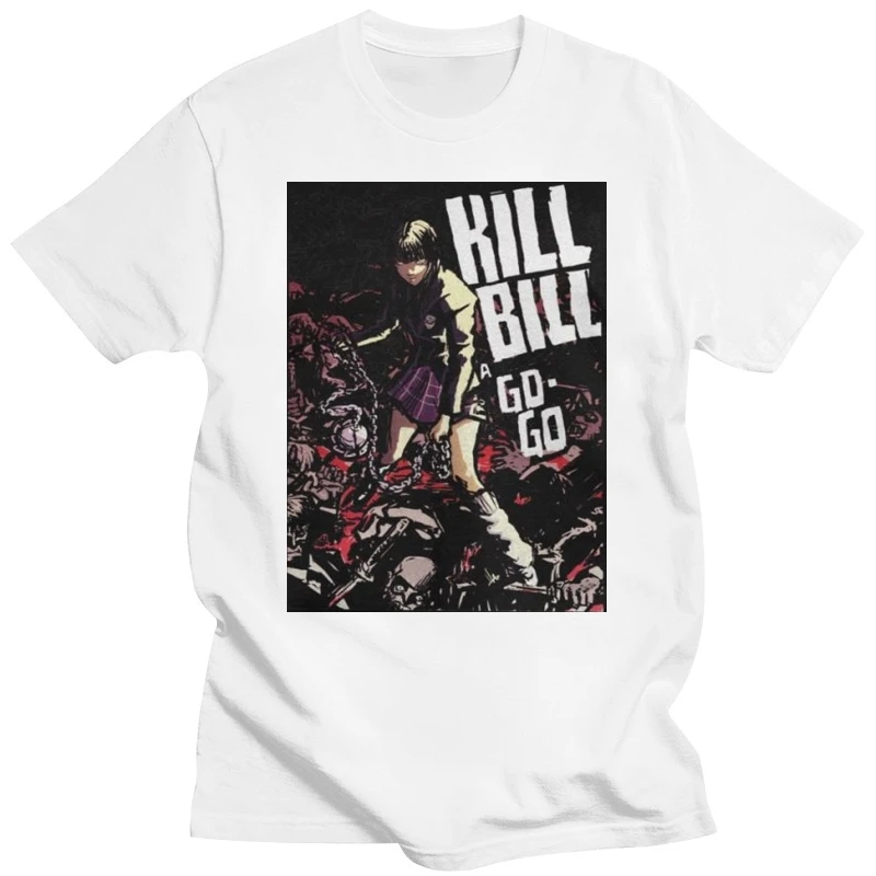 

Футболка Kill Bill Gogo yuбари для мужчин, 100% хлопок, Повседневная футболка с круглым вырезом, футболка с коротким рукавом, топы с принтом