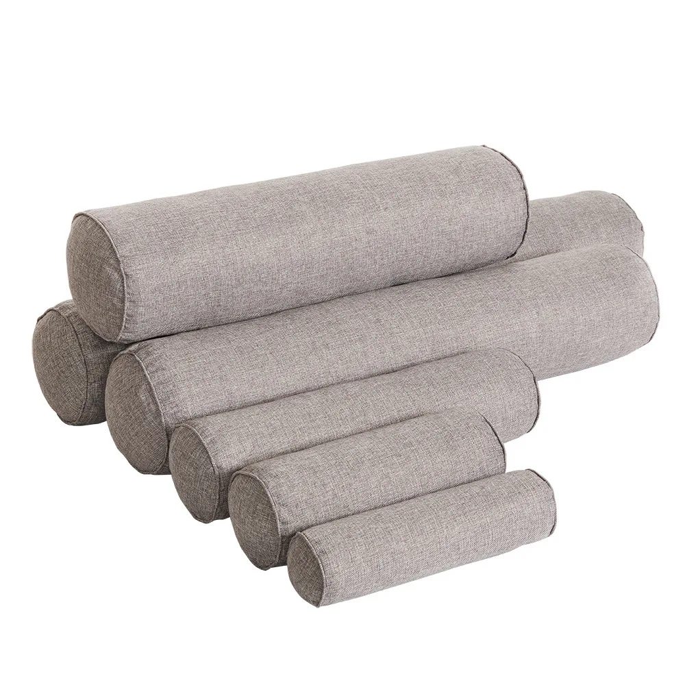 1pc Cotton Linen Throw Pillow for Bed Column Multi Size Sleeping Better Bolster Removable Neck Therapy Sleep Bedding Pillows |