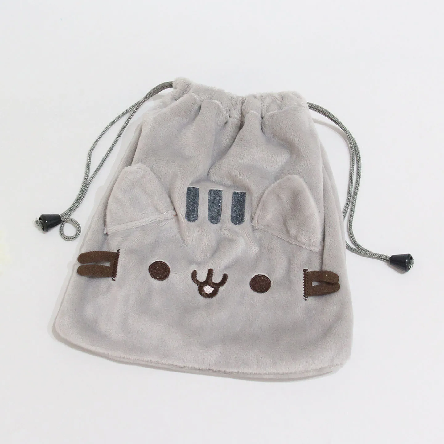 

Korean Cute Little Gray Cat Plush Bundle Bag Girl Wash Storage Makeup Bag Data Cable Lipstick Drawstring Cloth Bag Toy Storage