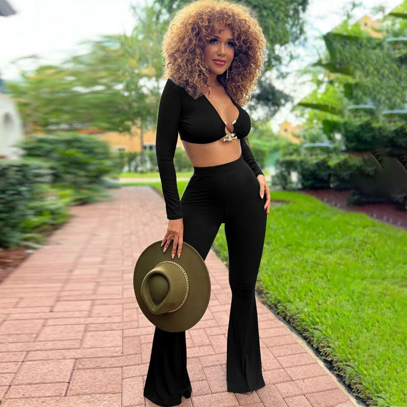 

Beach Dress Women Swimsuit Cover White Up Ins Furry Warmth New 2022 Winters Sexy Long Sleeve Neck Flared Trousers Two Suit Solid