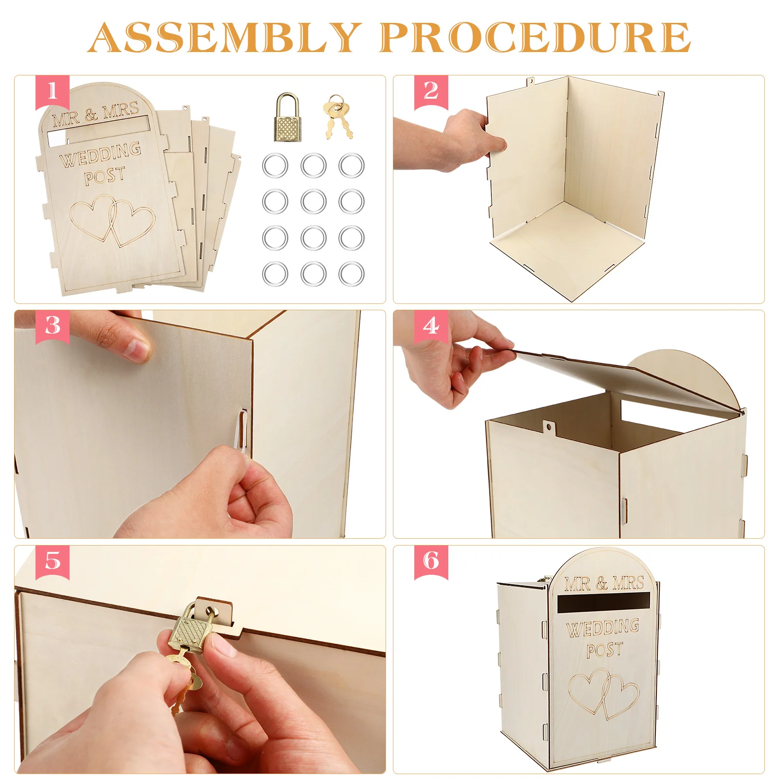 Свадебная деревянная почтовая коробка деревенский почтовый ящик Подарочный