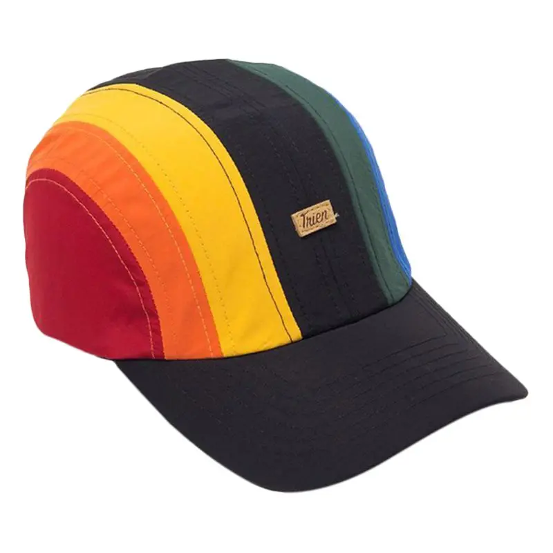 

Baseball Cap Unisex Athletic Low Profile Rainbow Stripes Cotton Adjustable Drawstring Peaked Dad Hat for Men Women