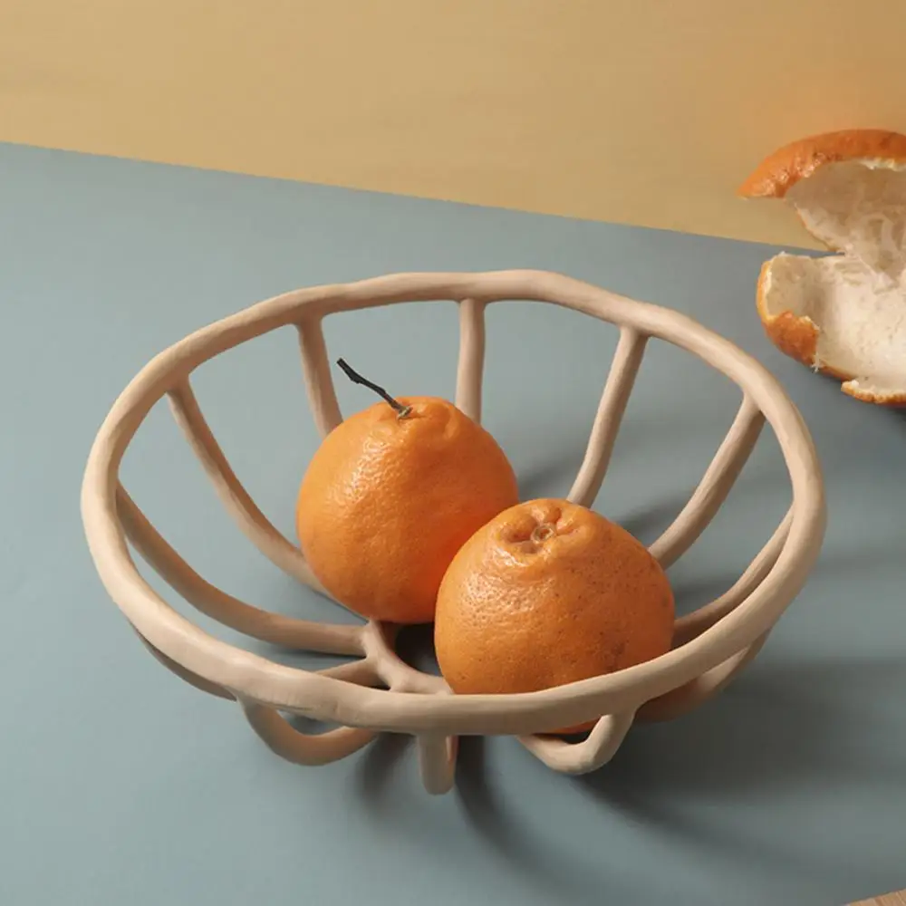 

Brief Nordic Resin Hollow Fruit Tray Home Living Room Desktop Plate Snack Bowl Crafts For Shop House Cafe Festival Decoration