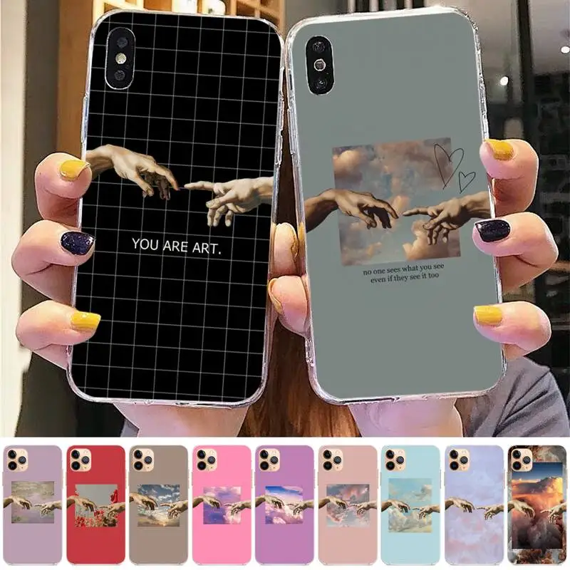 

Yinuoda Creation Of Adam Phone Case for iPhone 11 12 13 mini pro XS MAX 8 7 6 6S Plus X 5S SE 2020 XR case