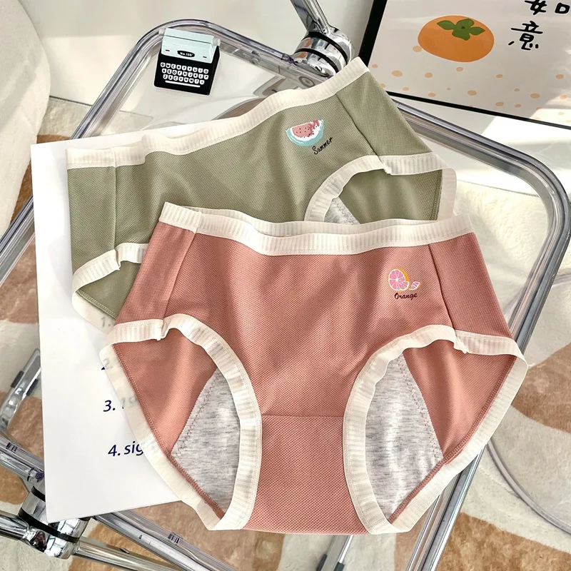 

New Fruit Printed Girl Menstrual Period Pants Anti-leakage Breathable Cotton Crotch High Elastic Physiological Period Underwear