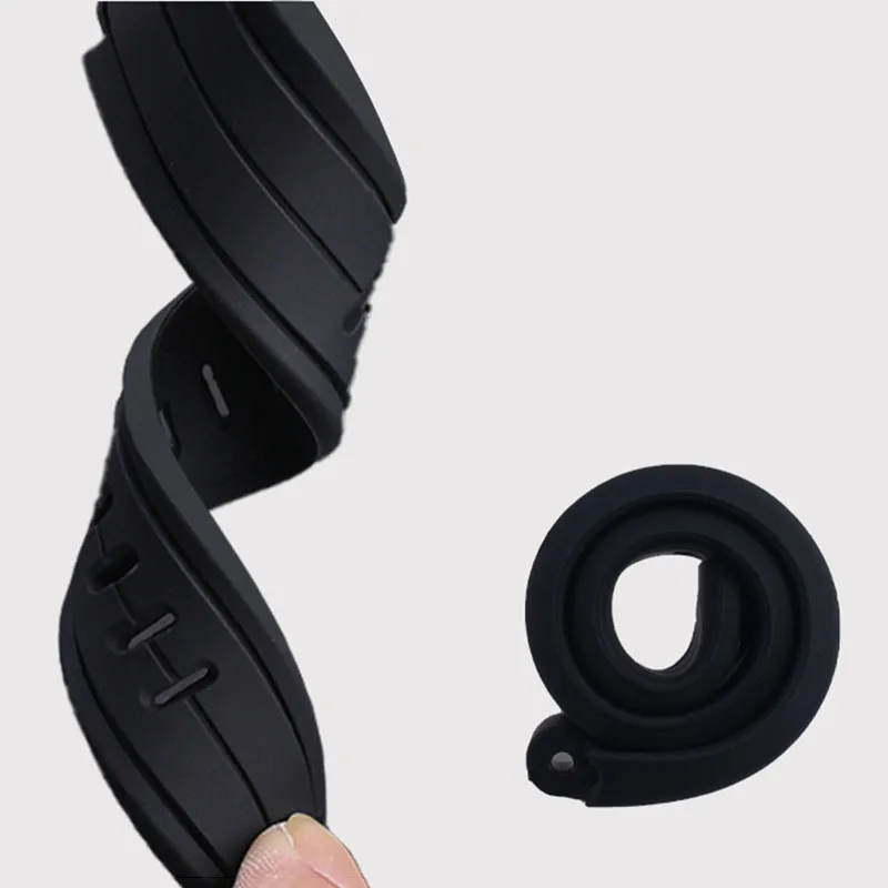 Silicone Rubber Watchband 24*16mm for Timex TMS Watch Strap T2N720 T2N721 TW2T76300 Waterproof Band Convex Interface Bracelet