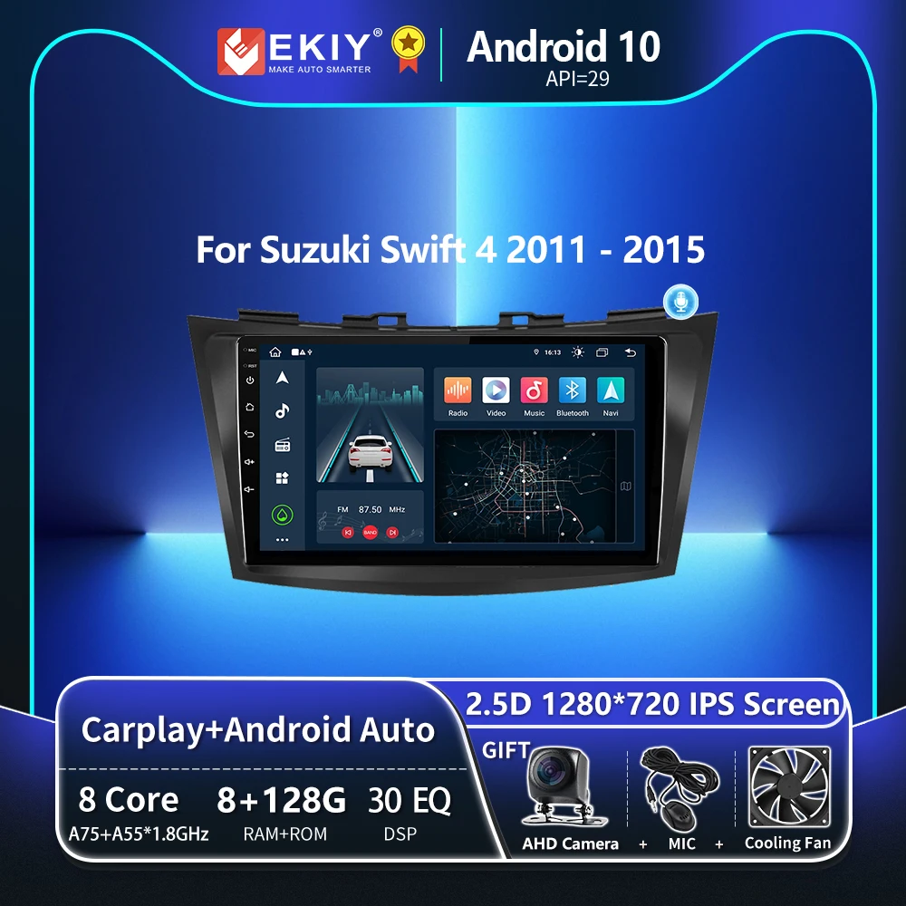 

EKIY T8 8G 128G для Suzuki Swift 4 2011 2012 2013-2015 для Fiat Sedici 2005-2014 Автомобильная радионавигация GPS Auto Android Carplay Wireless BT Мультимедийная система Рекордер № 2 Din DVD Г...