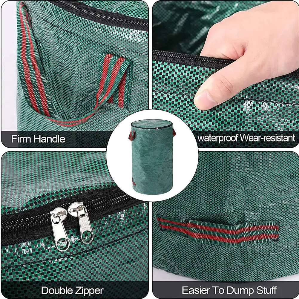 

2pcs Garden Waste Bag 120L/272L For Yard Lawn Garden Waste Bag Gardening Weed Grass Compost Containers Storage Garbage Bag