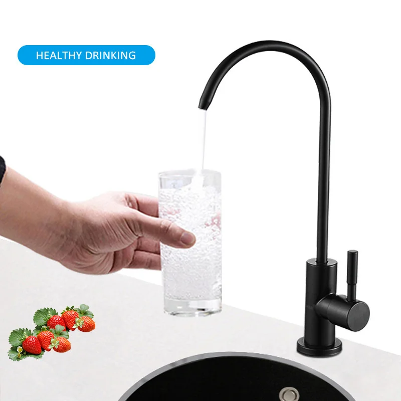 

Lengthened screw 2-point baking varnish black water purifying faucet kitchen water purifier faucet water purifying accessories