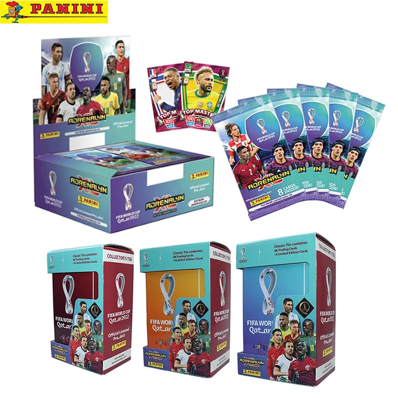 

Panini 2022 Qatar World Cup Football Star Cards Box Soccer Star Collection Messi Ronaldo Footballer Limited Fan Cards Box Set