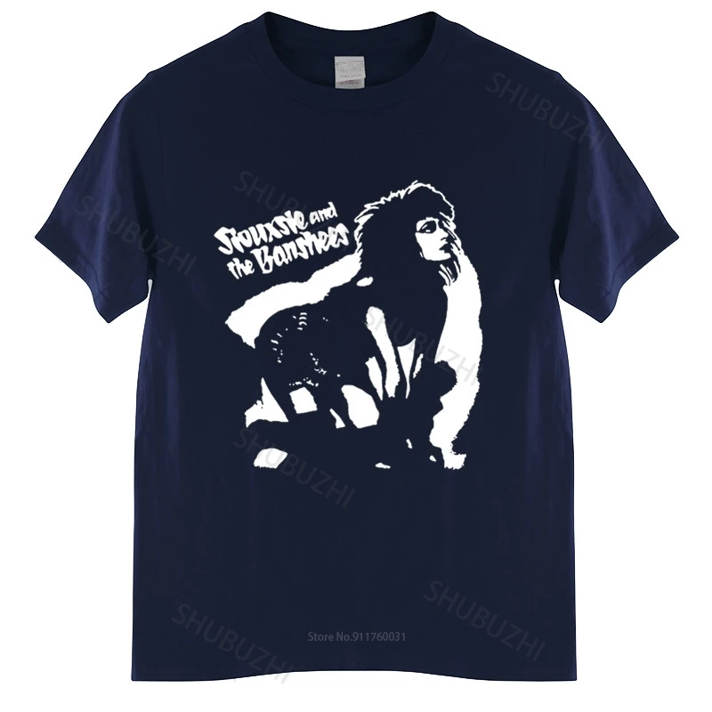 Camiseta de algodón para hombre, camisa de cuello redondo con licencia Siouxsie y the Banshees, de manos y rodillas, talla grande, color negro