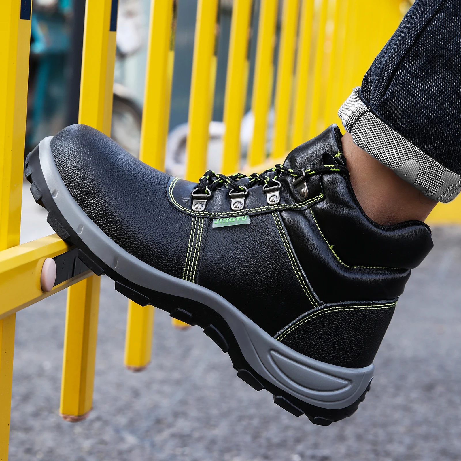 Профессиональные противоударные ботинки с высоким верхом перфорацией