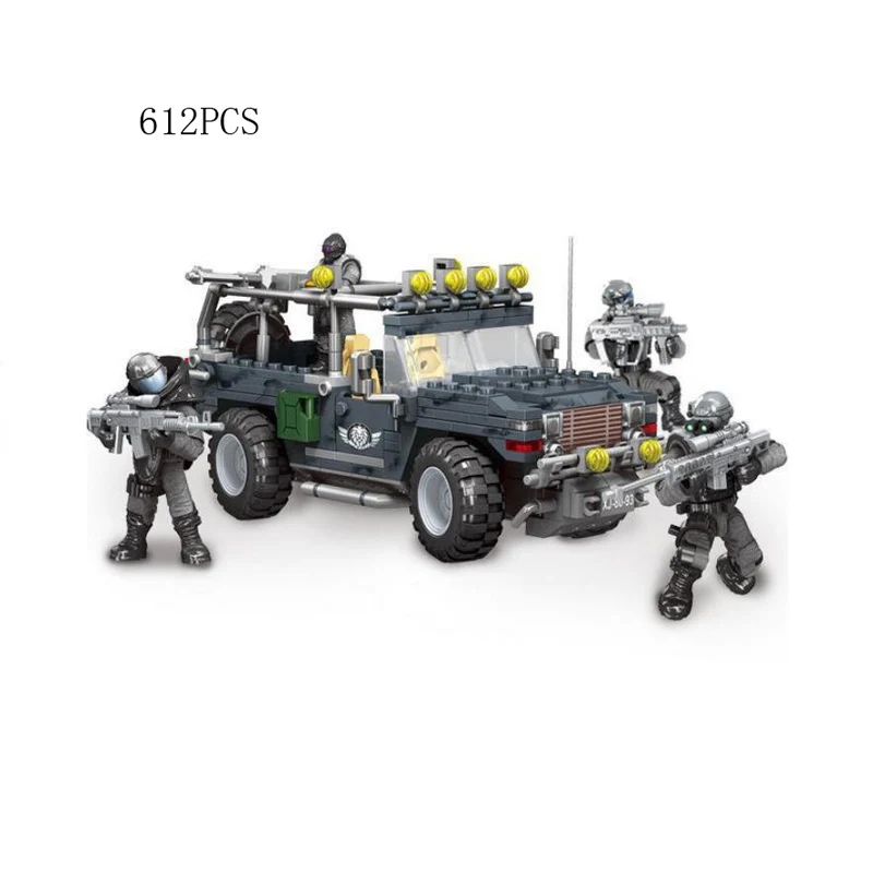 Фото Современные Военные джипы Hummer HUMMVEE bудовлетворительные блоки транспортных средств 2 мировая война фигуры спецназ ОРВ кирпичные игрушки для ... №2