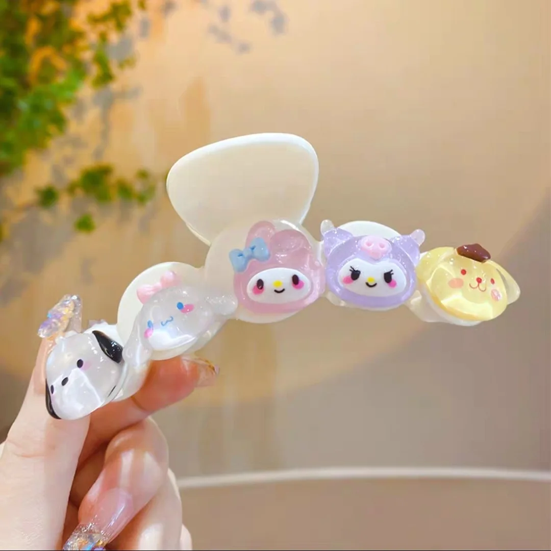

Sanrio Kawaii Wind Cartoon Girl Shark Clip Back Head Hair Kuromi Cinnamoroll Accessories Temperament Headdress Birthday Gifts